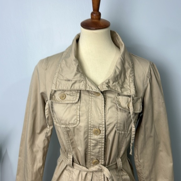 ❄️ French Cuff Tan Safari Jacket Size Smalll - Picture 2 of 6